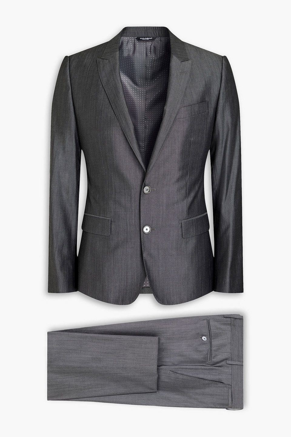 Dolce & Gabbana Wool And Silk-blend Suit In Grey