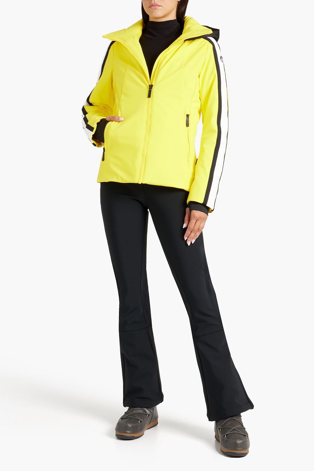 Yellow Sidonie padded striped hooded 
