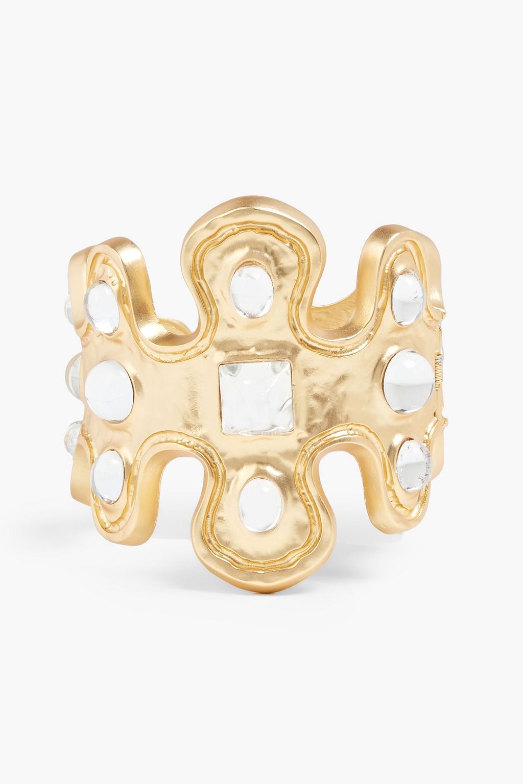 Gold tone crystal cuff