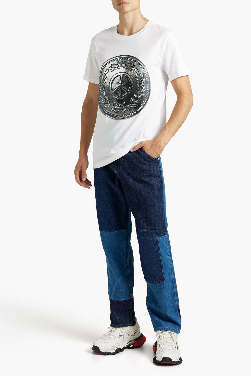 MOSCHINO Printed cotton-jersey T-shirt