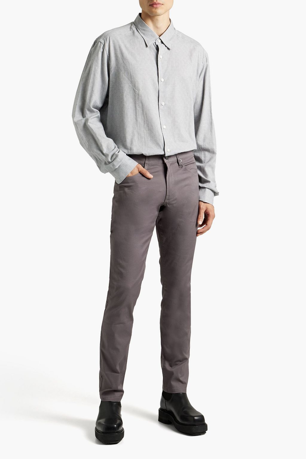 FRAME L'Homme slim-fit cotton-blend twill pants