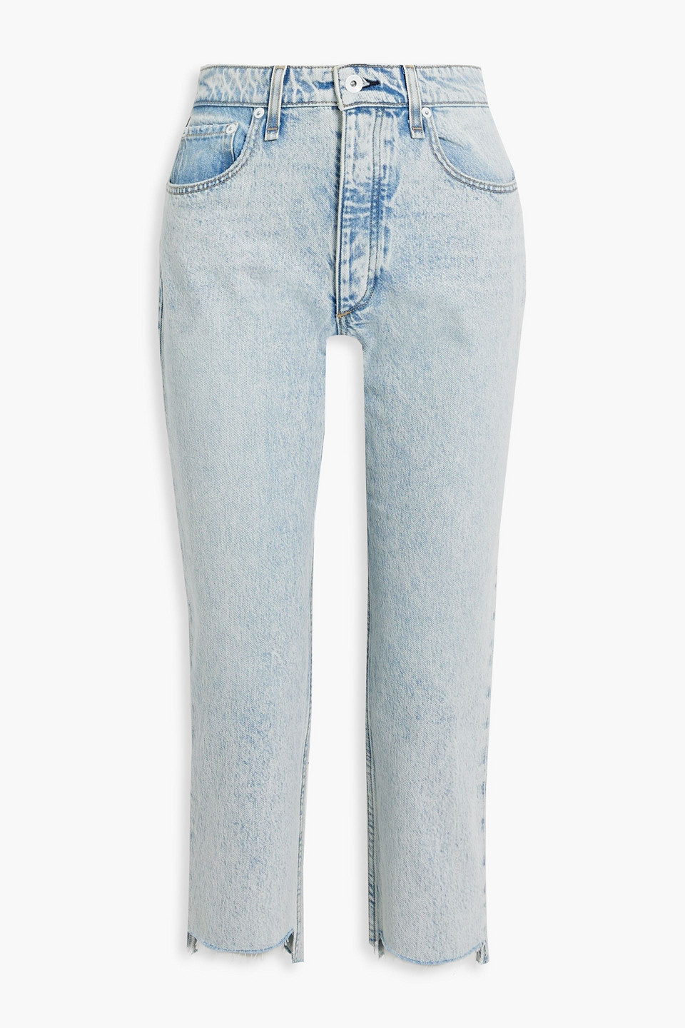 Nina cropped faded high-rise slim-leg jeans