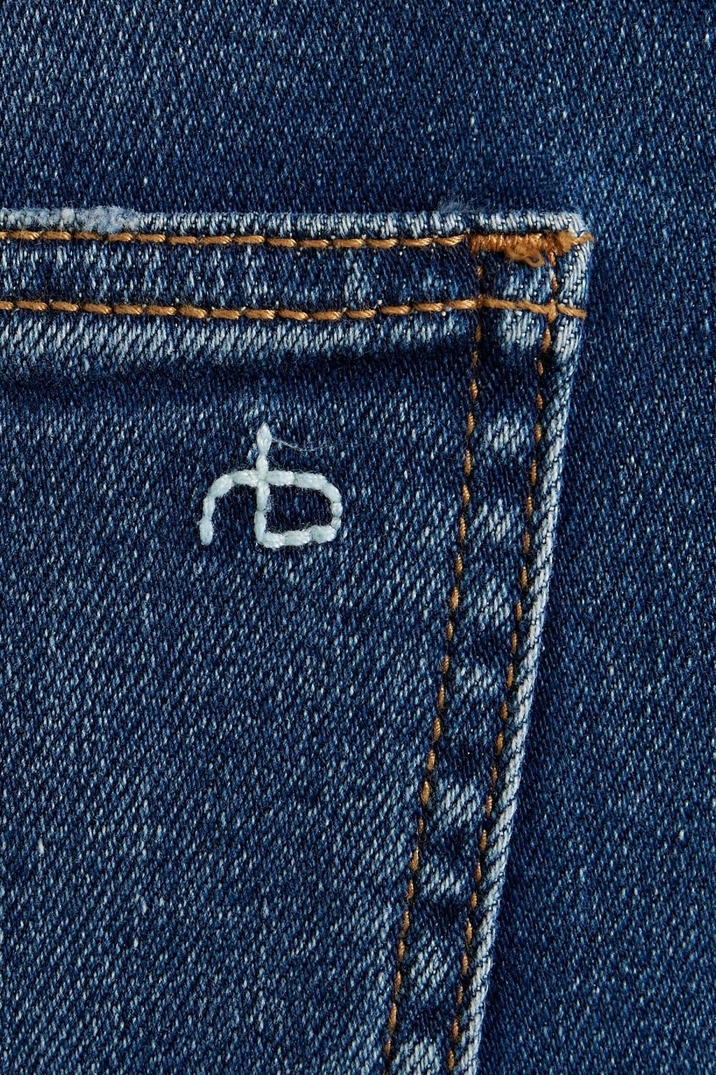 RAG & BONE بنطلون جينز سكيني باهت «كايت» بخصر متوسط الارتفاع
