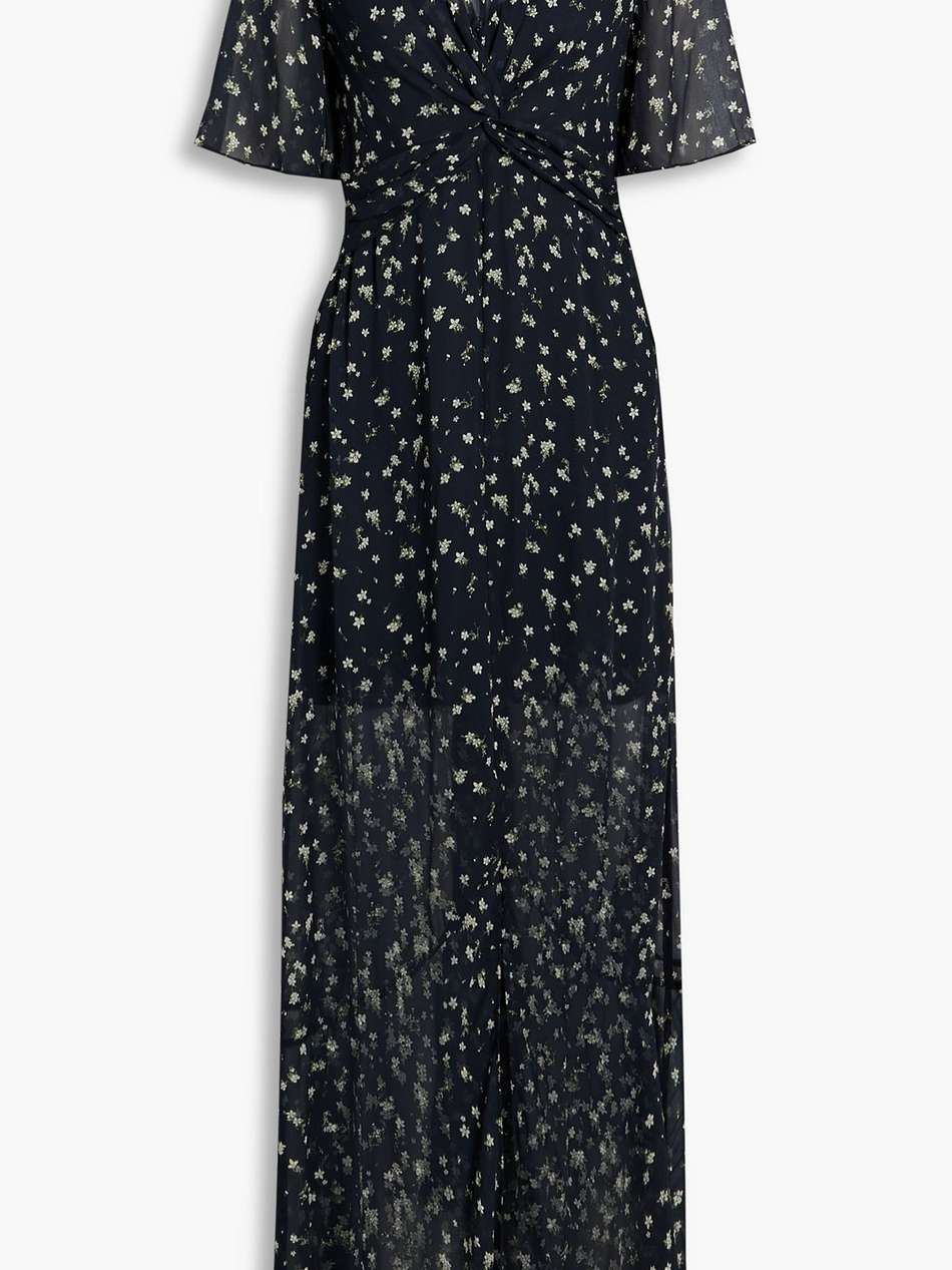 tamar twist-front floral-print georgette maxi dress