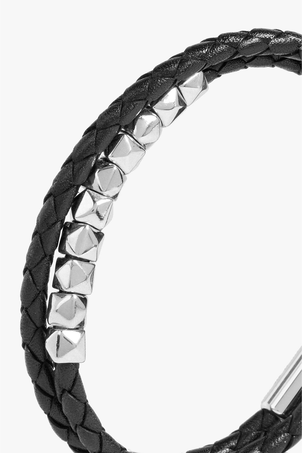 TATEOSSIAN Sterling silver and braided leather bracelet