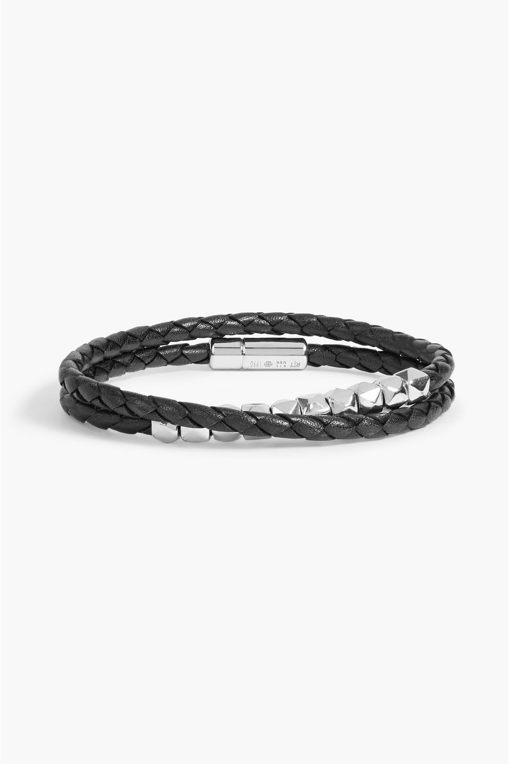 TATEOSSIAN Sterling silver and braided leather bracelet