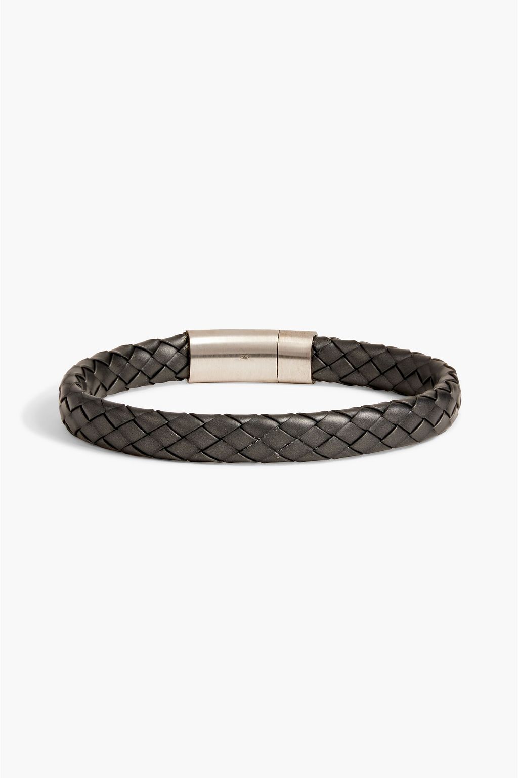 TATEOSSIAN Burnished sterling silver and braided rubber bracelet