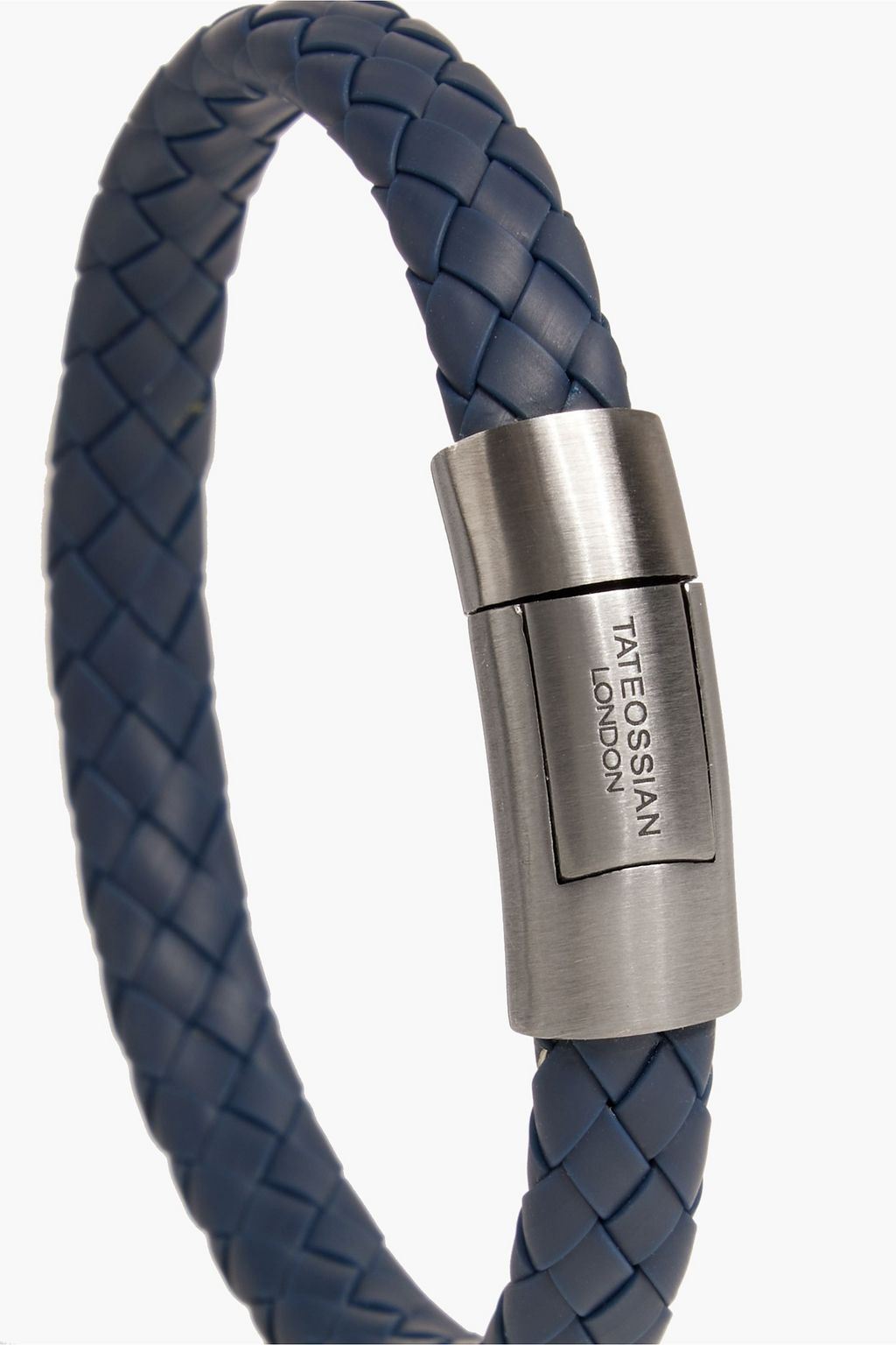 TATEOSSIAN Ruthenium-plated braided rubber bracelet