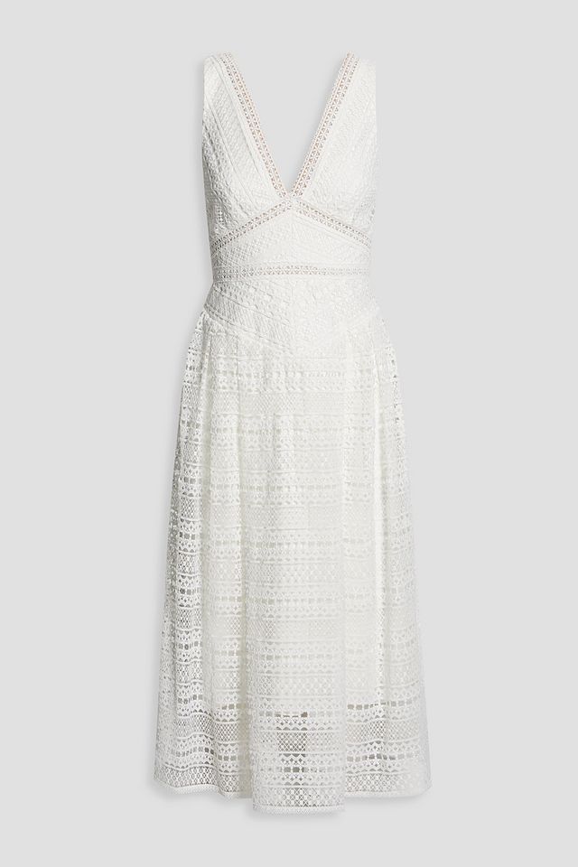 Macramé lace midi dress