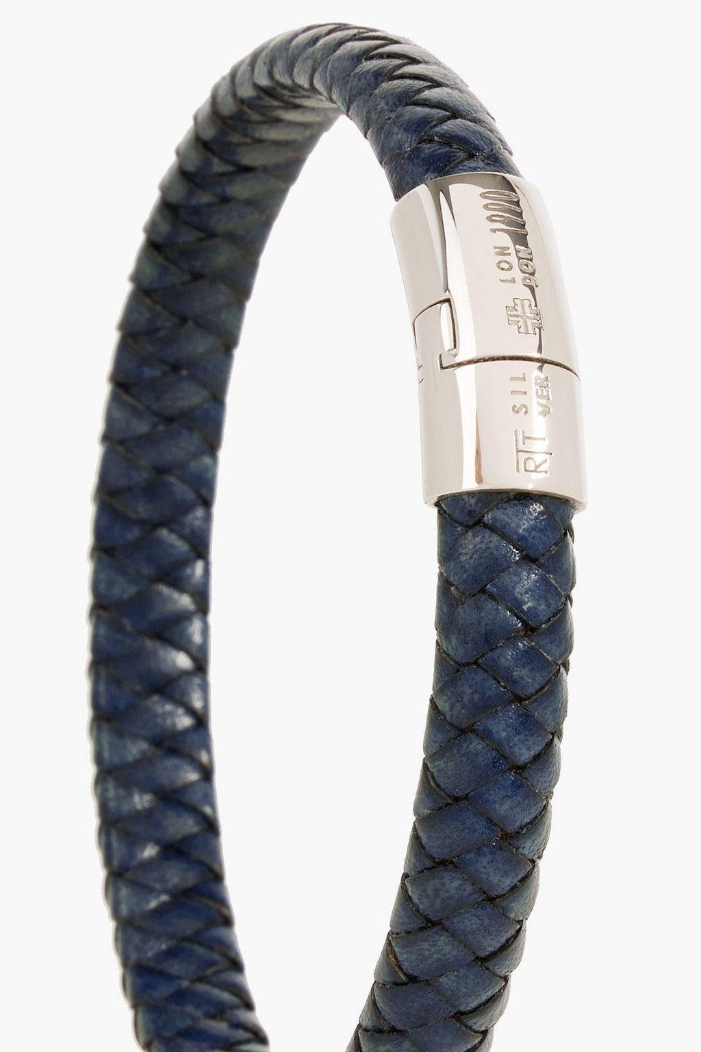 TATEOSSIAN Sterling silver and braided leather bracelet