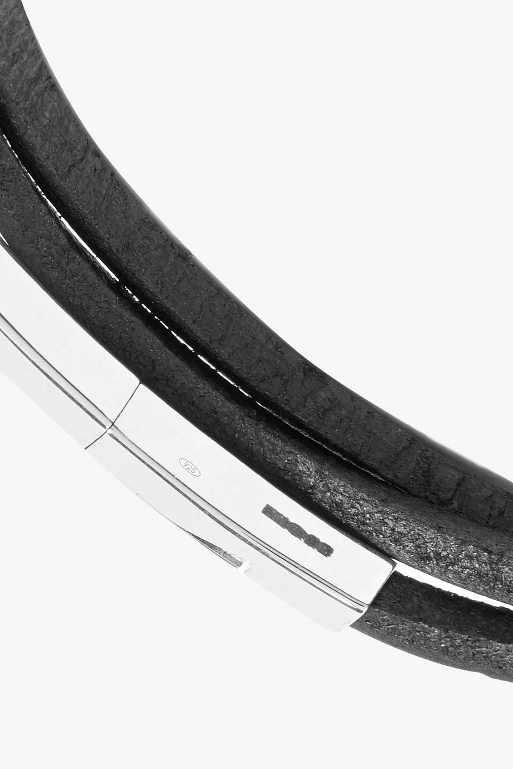 TATEOSSIAN Rhodium-plated sterling silver and leather bracelet
