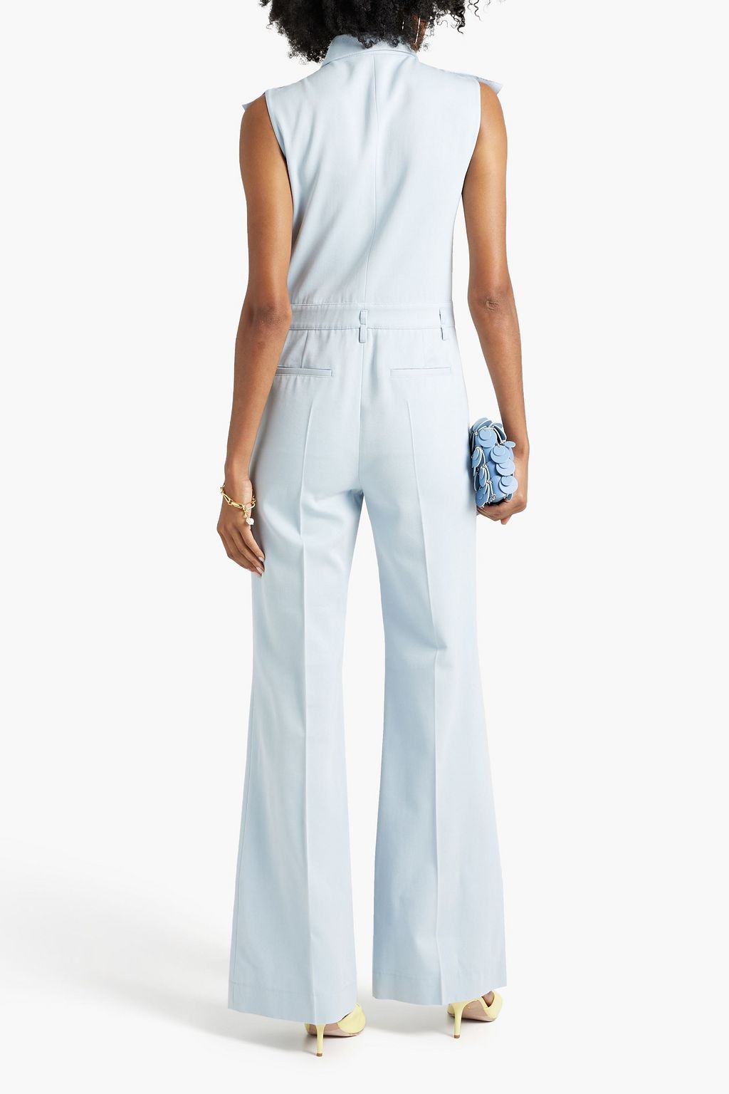 REDVALENTINO Ruffled cotton and wool-blend twill jumpsuit