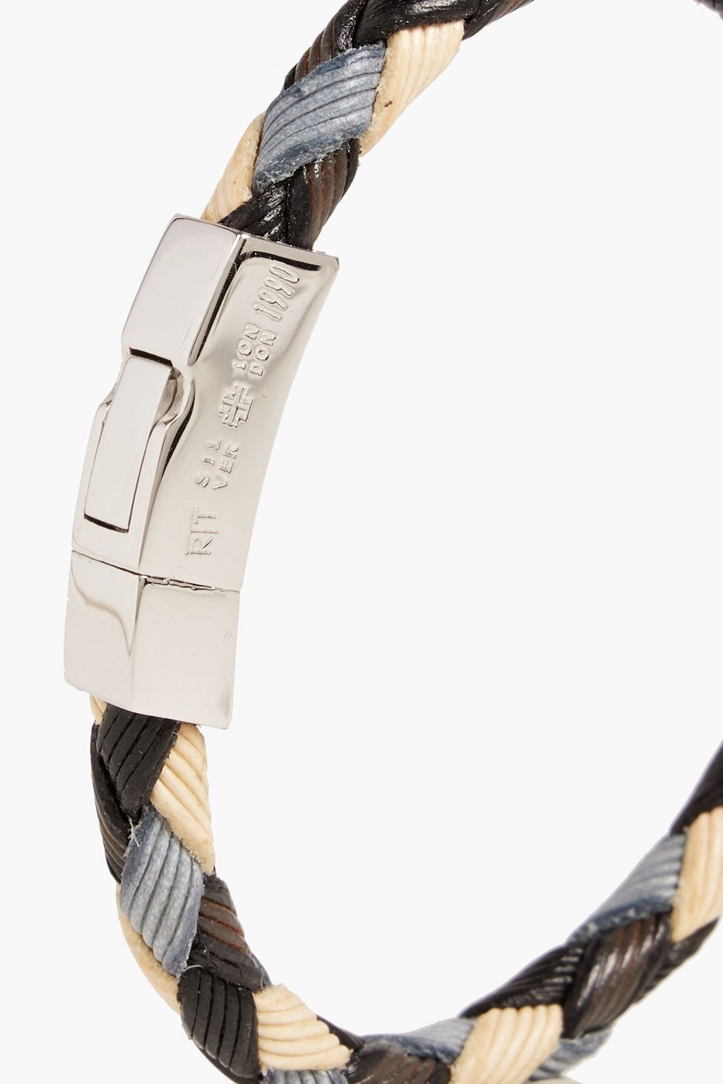 TATEOSSIAN Sterling silver and braided leather bracelet