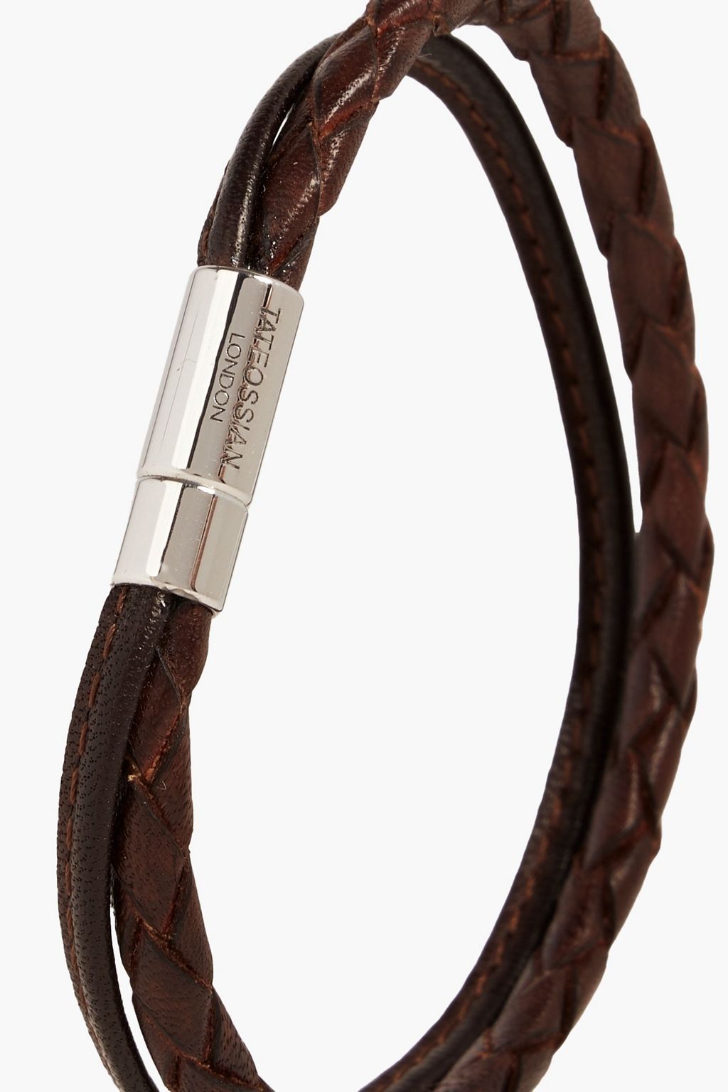 TATEOSSIAN Sterling silver and braided leather bracelet