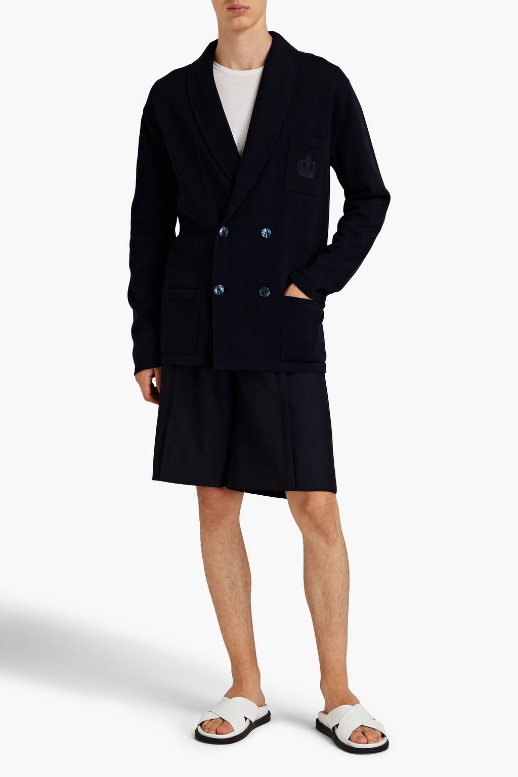 DOLCE & GABBANA Shawl-collar cotton cardigan