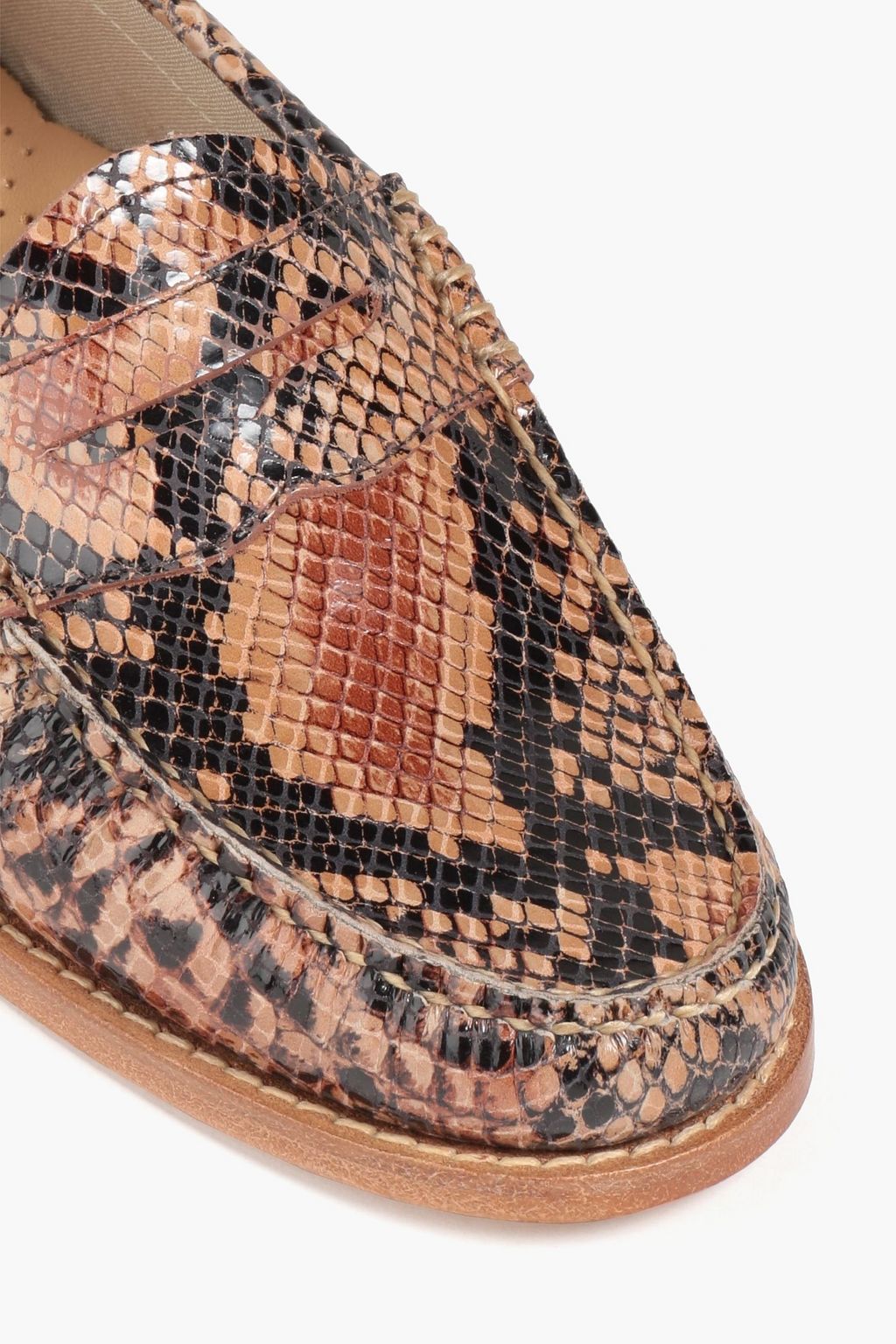G.H. BASS & CO Snake-effect leather loafers