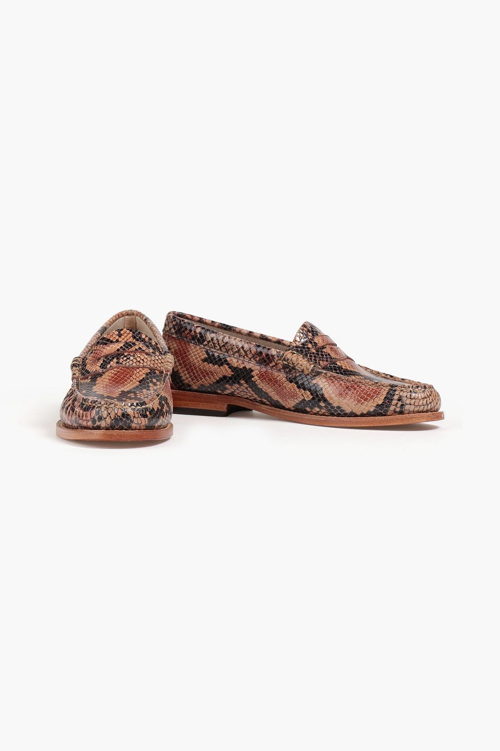 G.H. BASS & CO Snake-effect leather loafers
