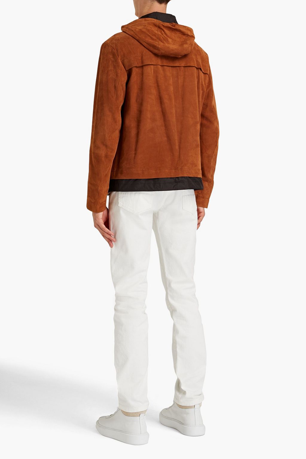 DOLCE & GABBANA Shell-trimmed suede jacket