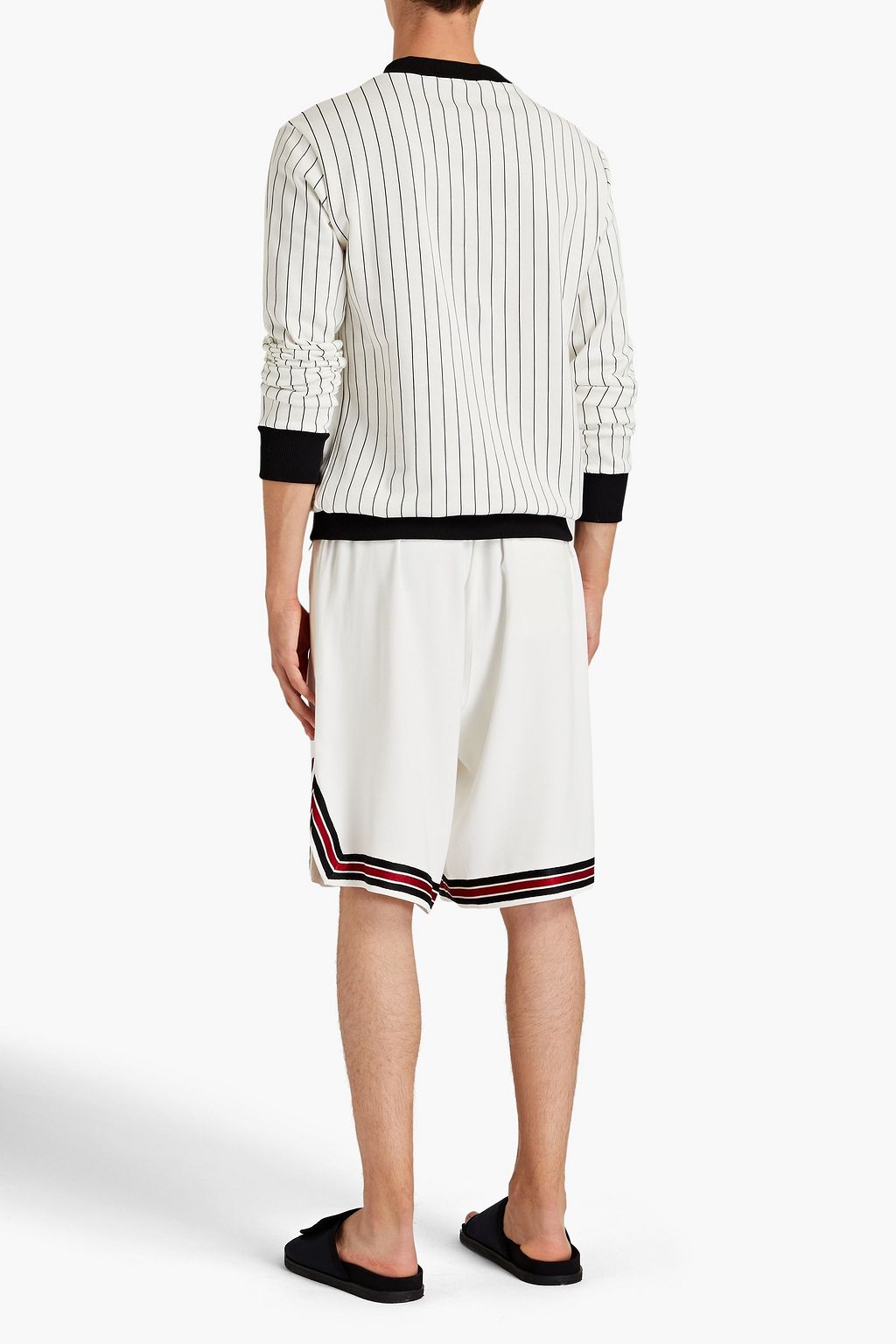DOLCE & GABBANA Appliquéd crepe de chine shorts