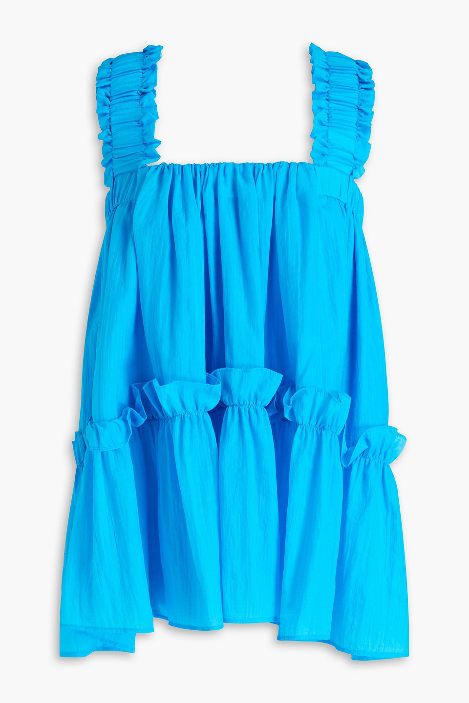 BRØGGER OLIVE RUFFLED SHELL TOP