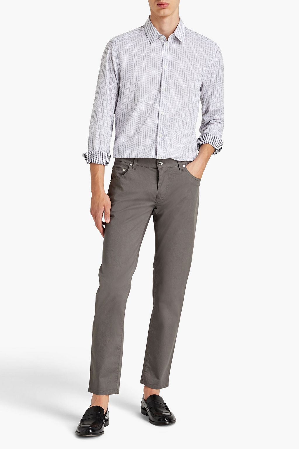 DOLCE & GABBANA Slim-fit cotton-jacquard shirt