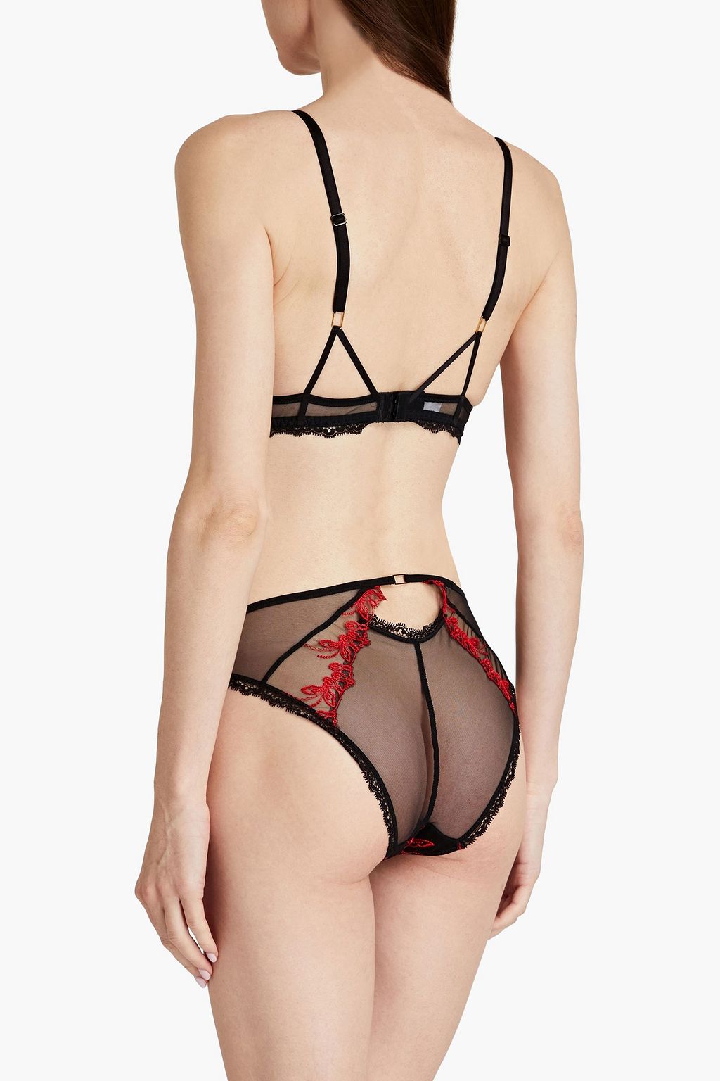 LISE CHARMEL Embroidered stretchtulle underwired bra THE