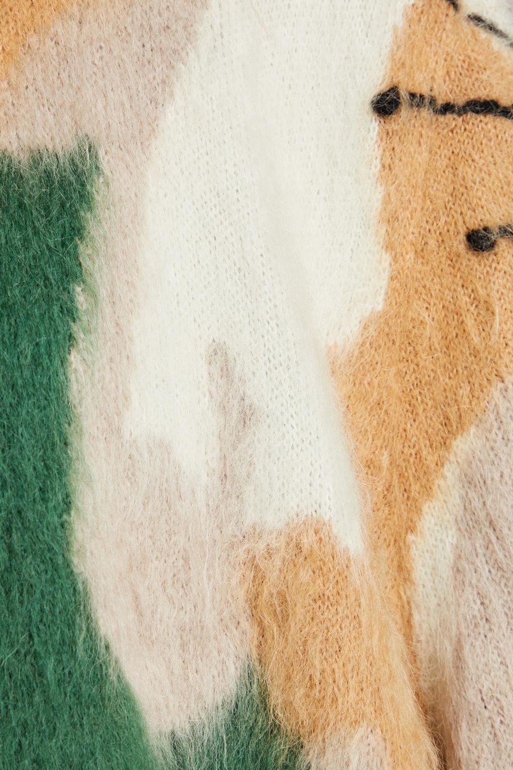 VALENTINO GARAVANI Jacquard-knit mohair-blend hooded coat