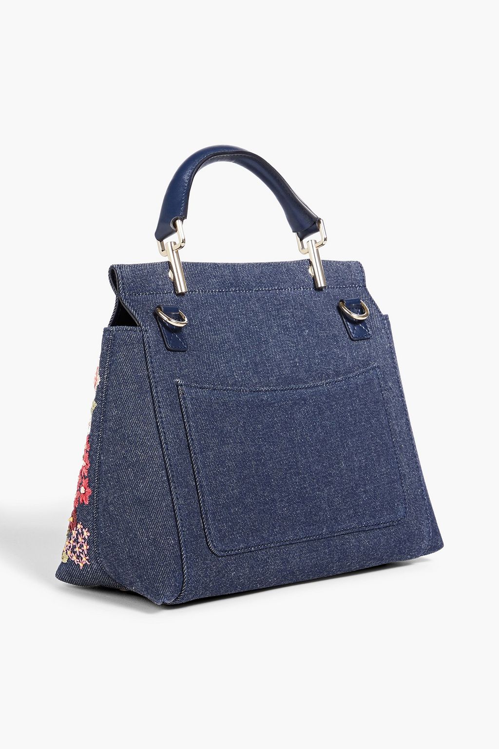 ROGER VIVIER Viv' Cabas embroidered denim tote
