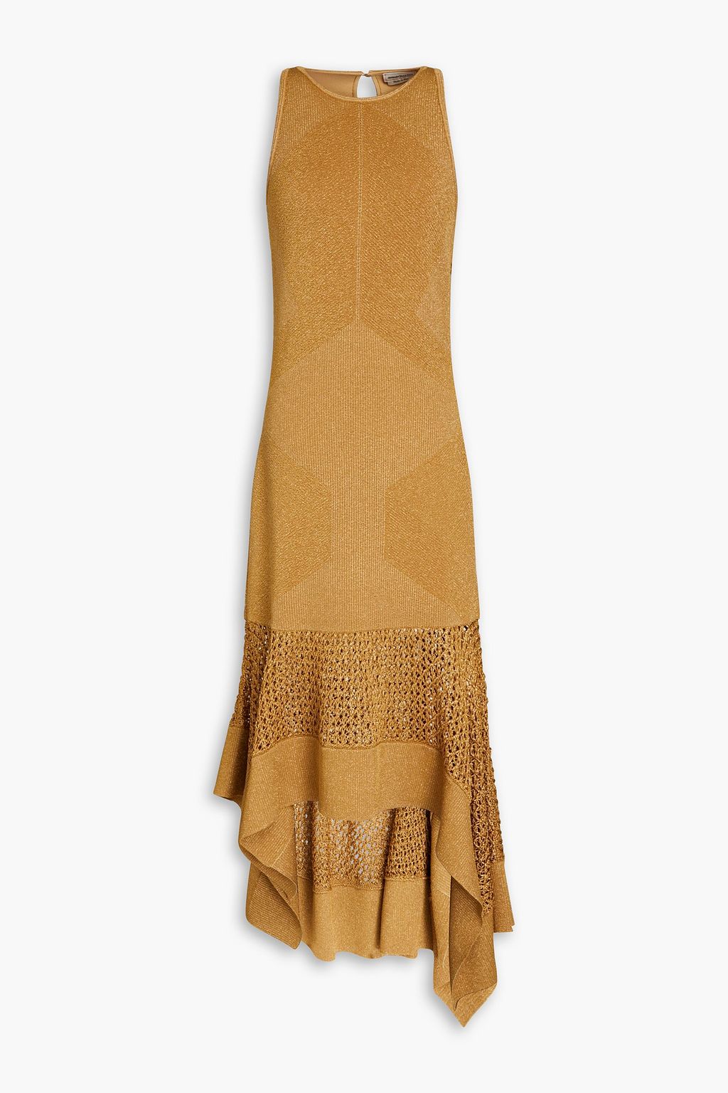 Gold Asymmetric metallic stretch-knit 