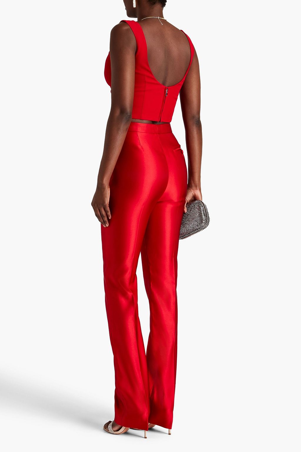 MCQUEEN Duchesse silk-satin slim-leg pants