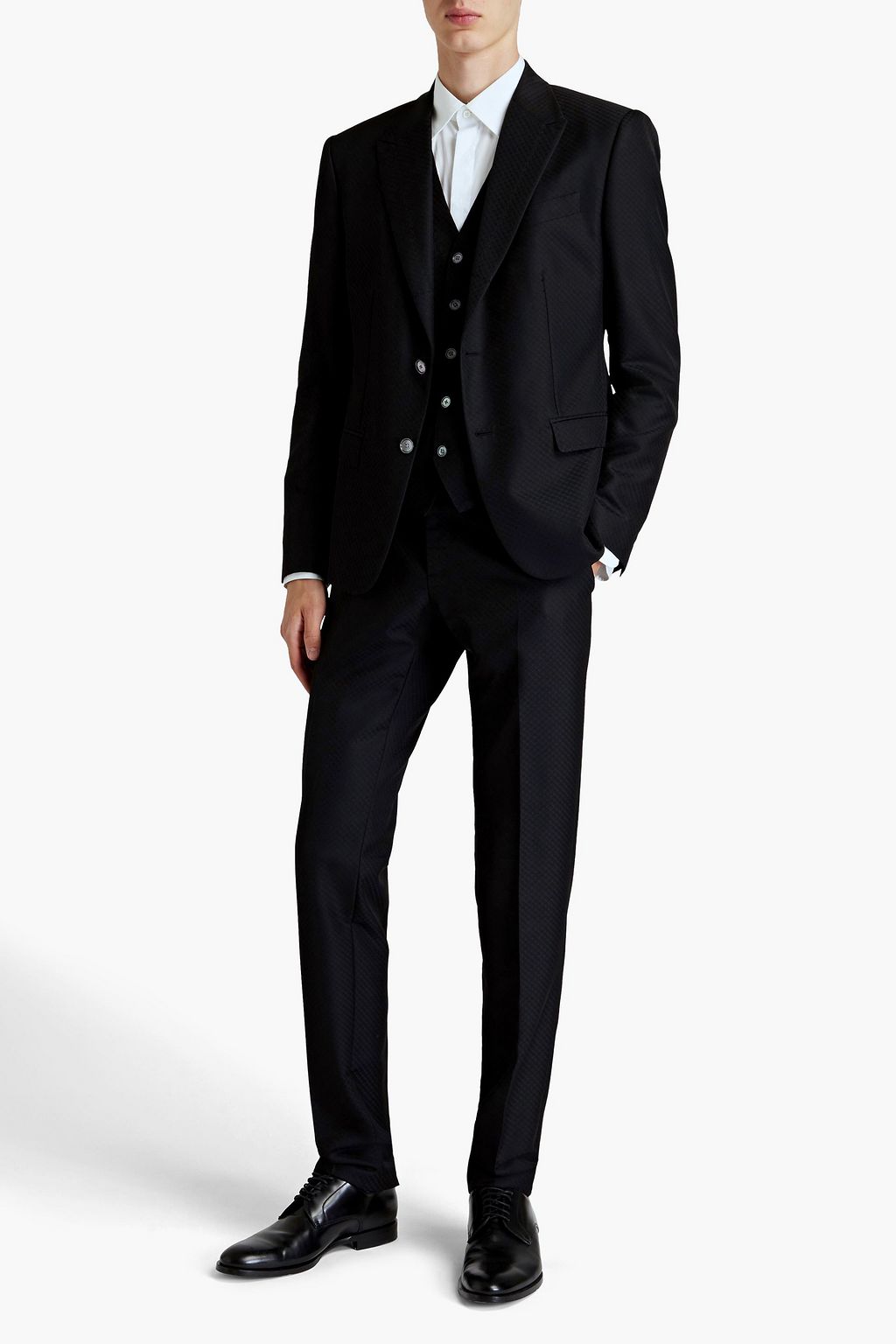 DOLCE & GABBANA Slim-fit wool and silk-blend jacquard suit