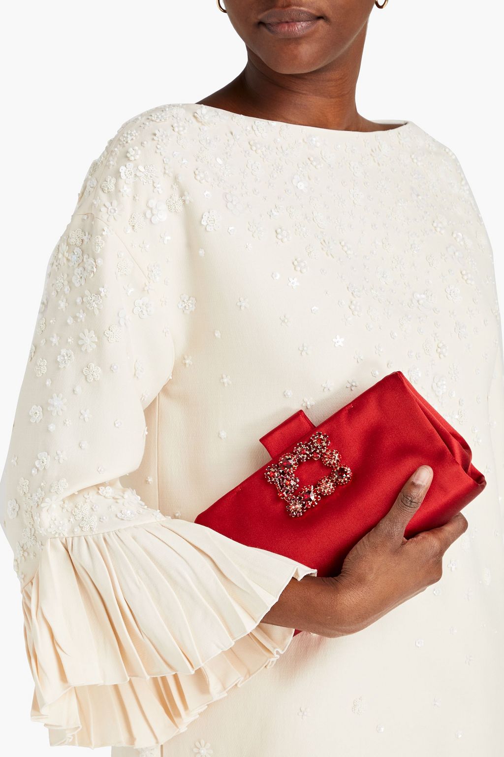 ROGER VIVIER Buckle-embellished satin clutch