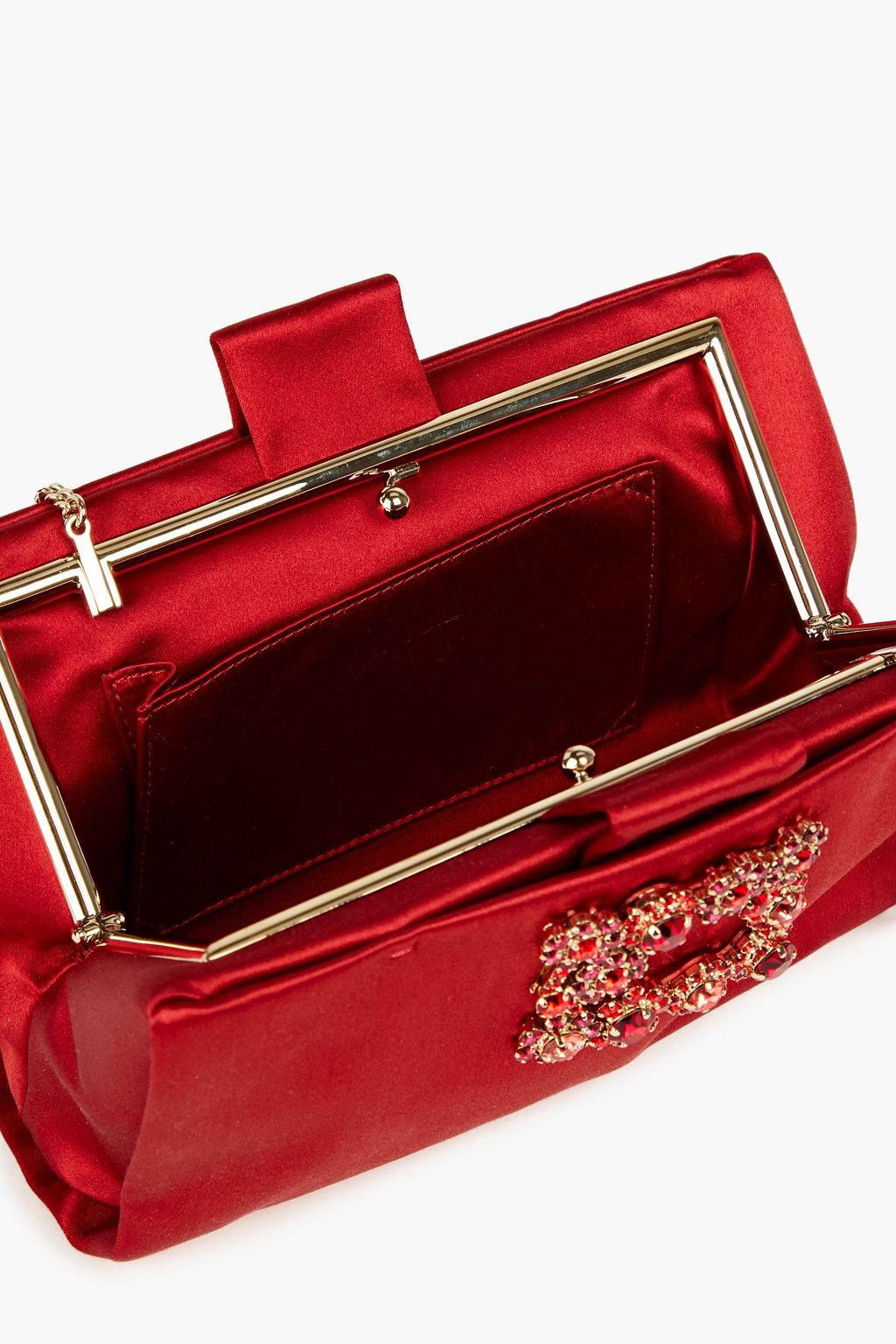 ROGER VIVIER Buckle-embellished satin clutch