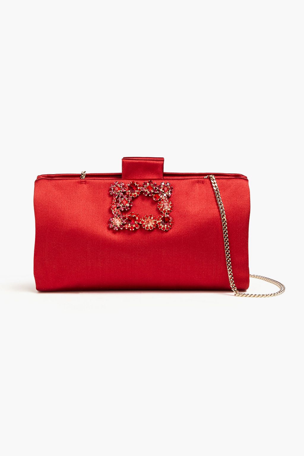ROGER VIVIER Buckle-embellished satin clutch