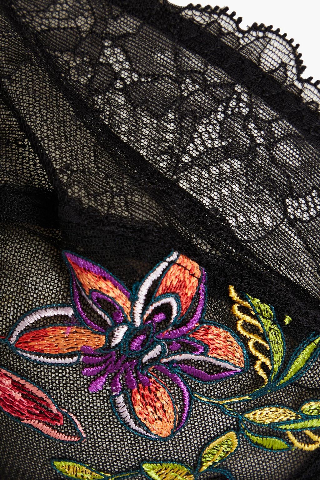 LISE CHARMEL Fleurs De Nuit embroidered stretch-tulle underwired bra