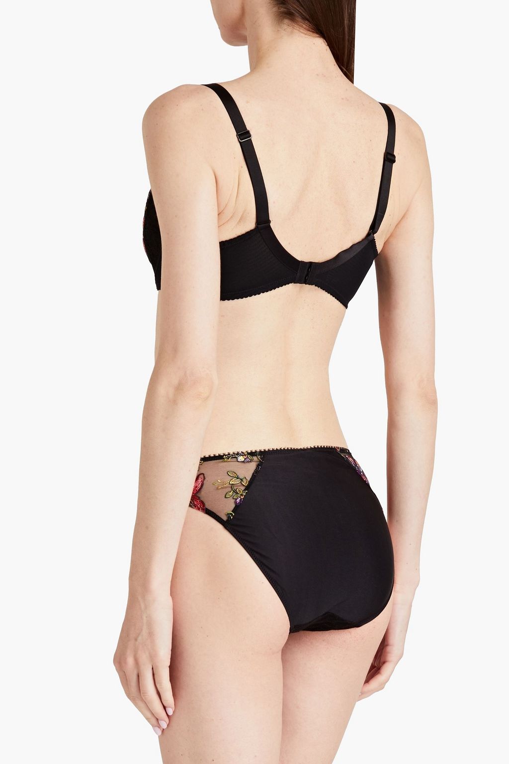LISE CHARMEL Fleurs De Nuit embroidered stretch-tulle underwired bra
