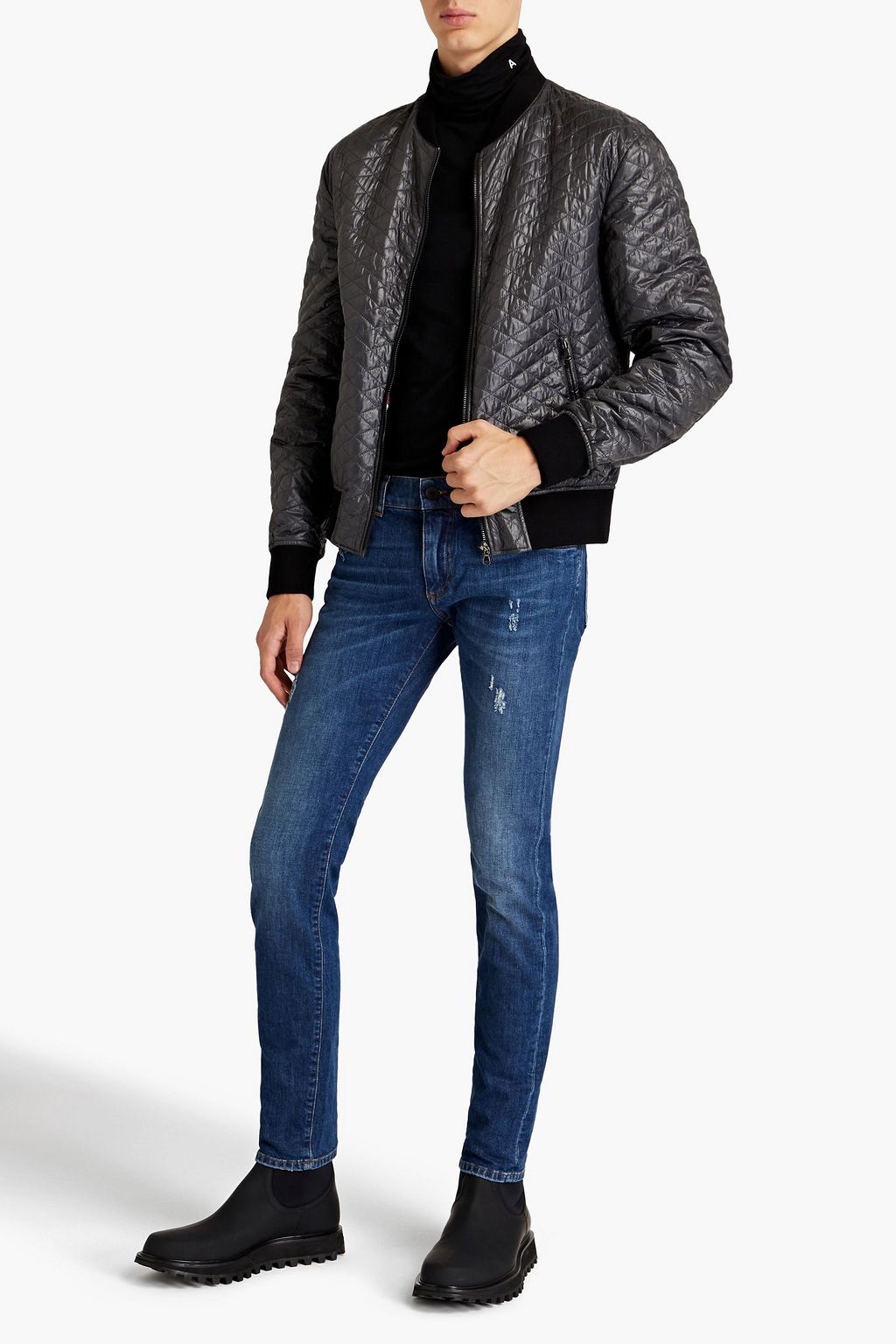 DOLCE&GABBANA Quilted shell bomber jacket