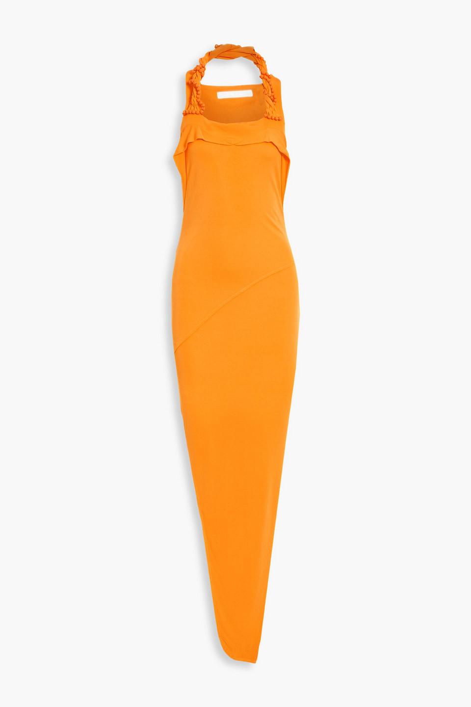Cutout embellished stretch-knit maxi dress