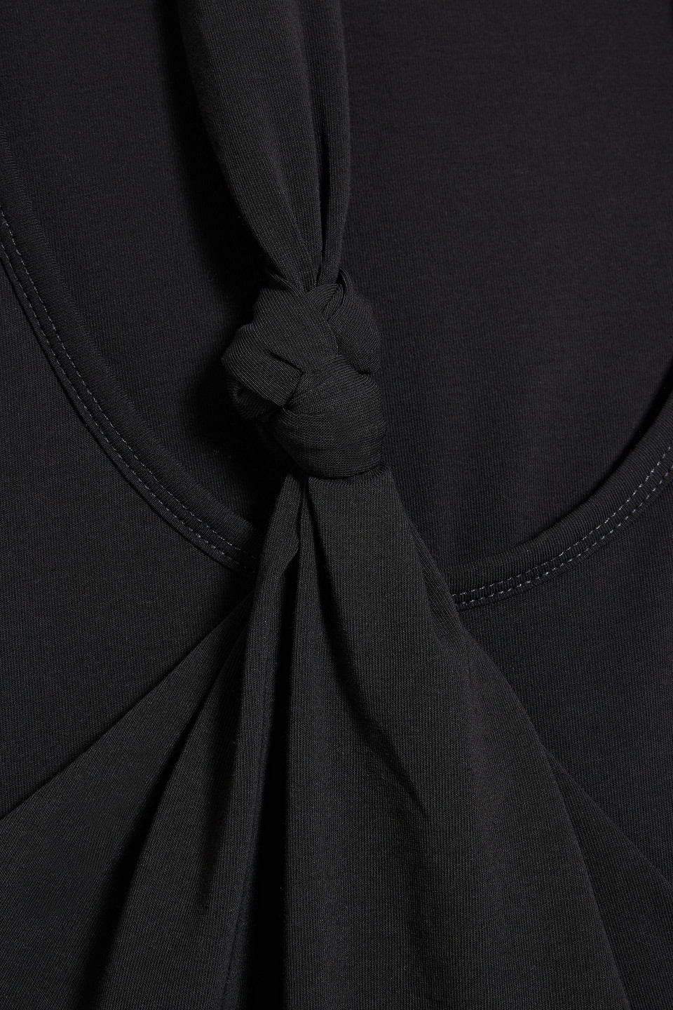 Helmut Lang Knotted Stretch-cotton Jersey Top In Black