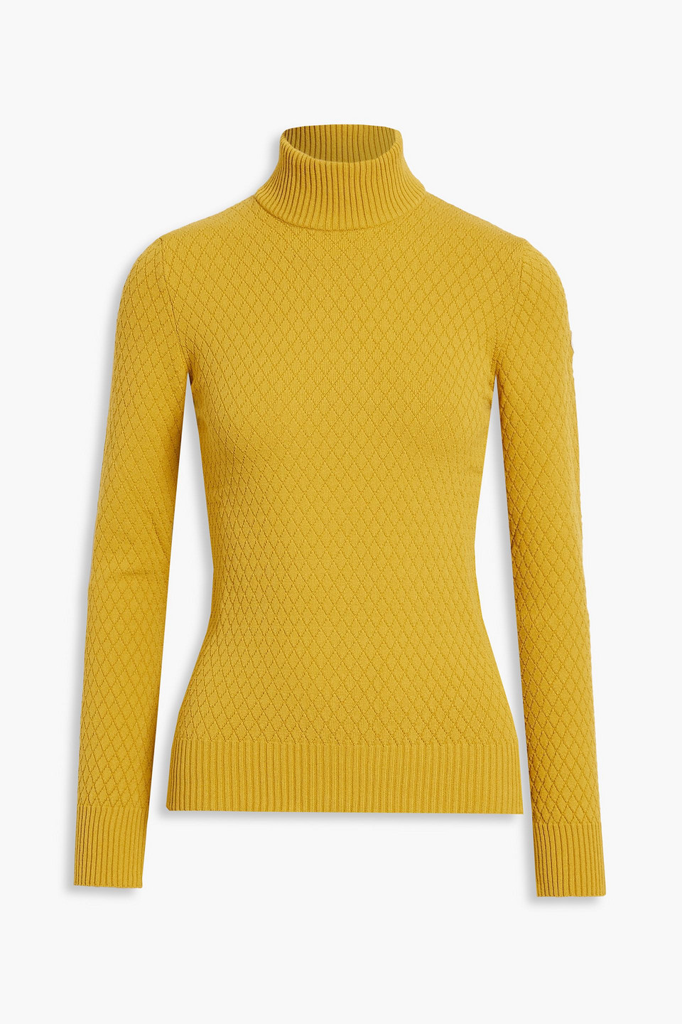 fusalp - pointelle-knit turtleneck sweater - yellow - s