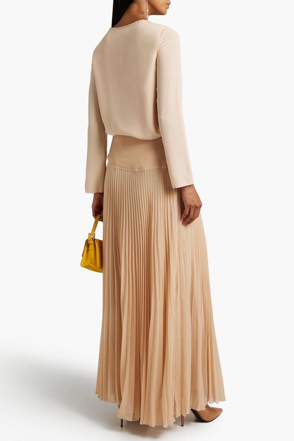 CHLOÉ Pleated crepon maxi skirt