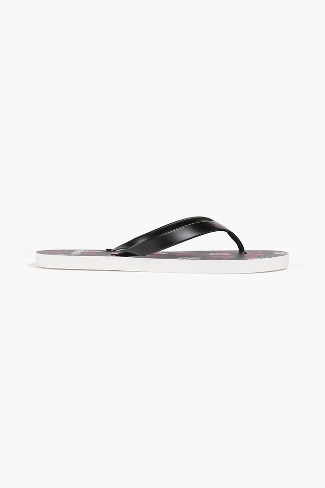 Printed rubber flip flops