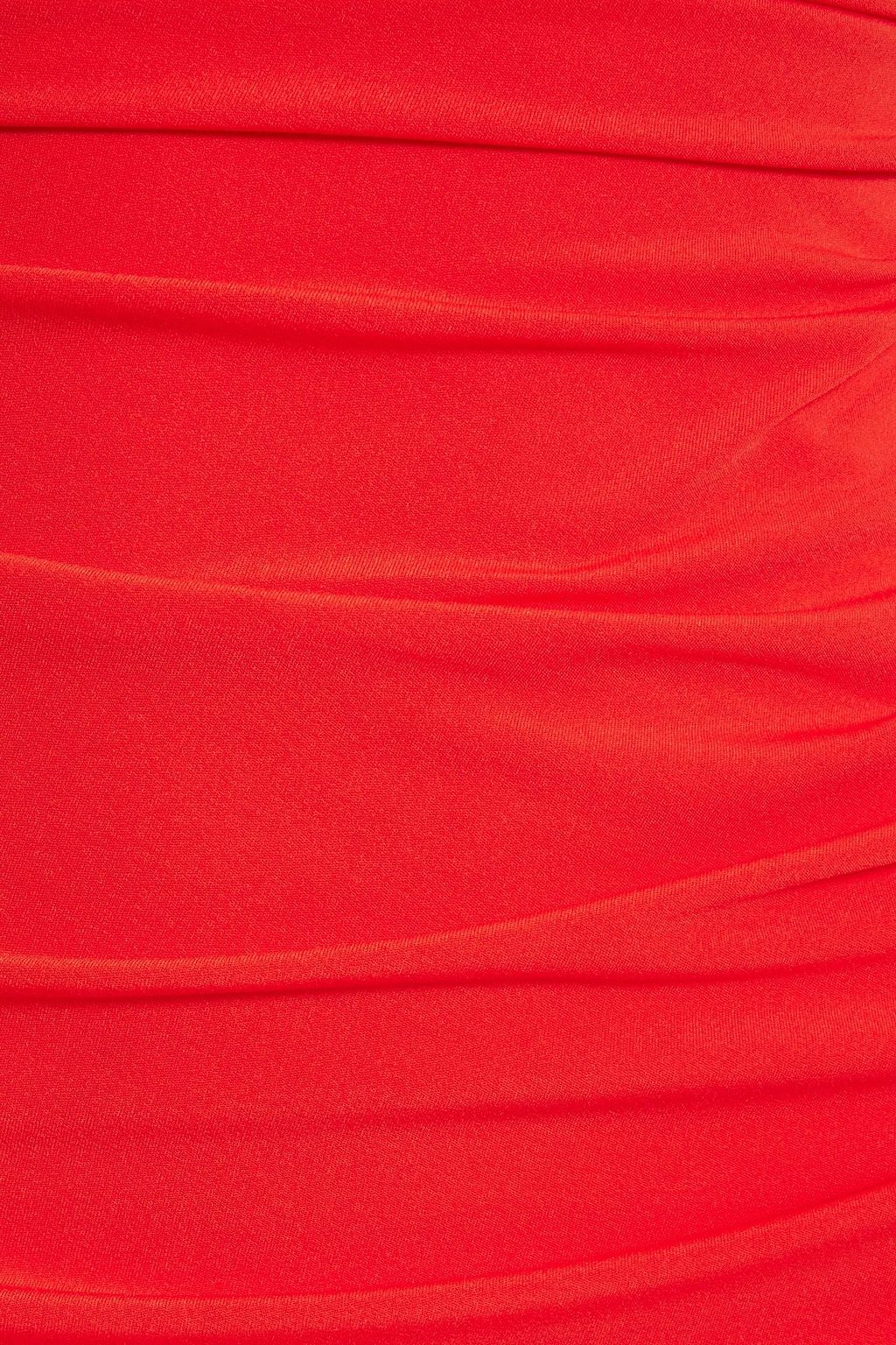 HELMUT LANG Ruched stretch-crepe midi dress