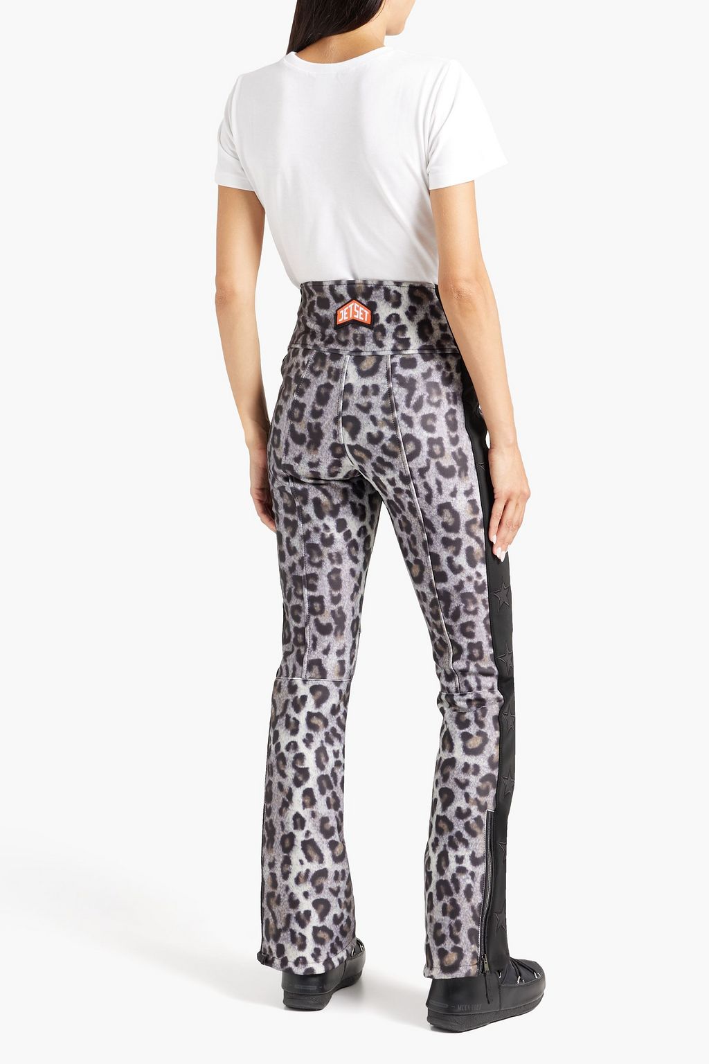 JETSET Printed cotton-blend jersey T-shirt