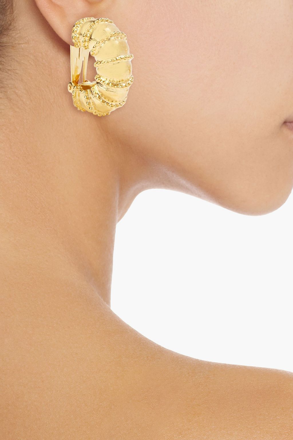 KENNETH JAY LANE Goldfarbene Ohrclips