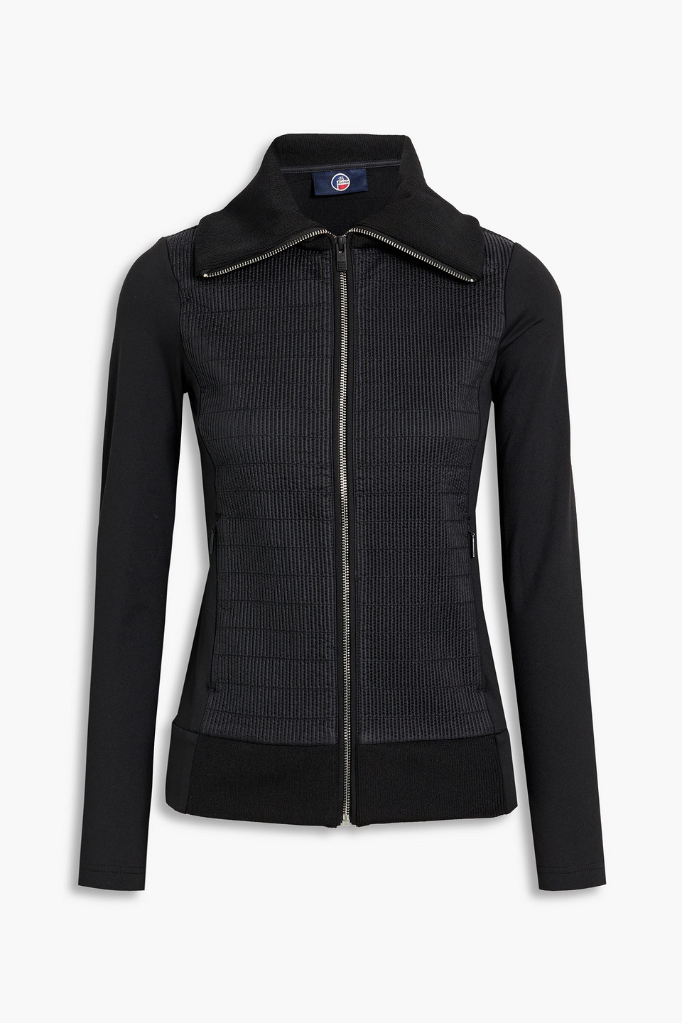 fusalp - morgane ribbed shell-paneled stretch-jersey track jacket - black - m