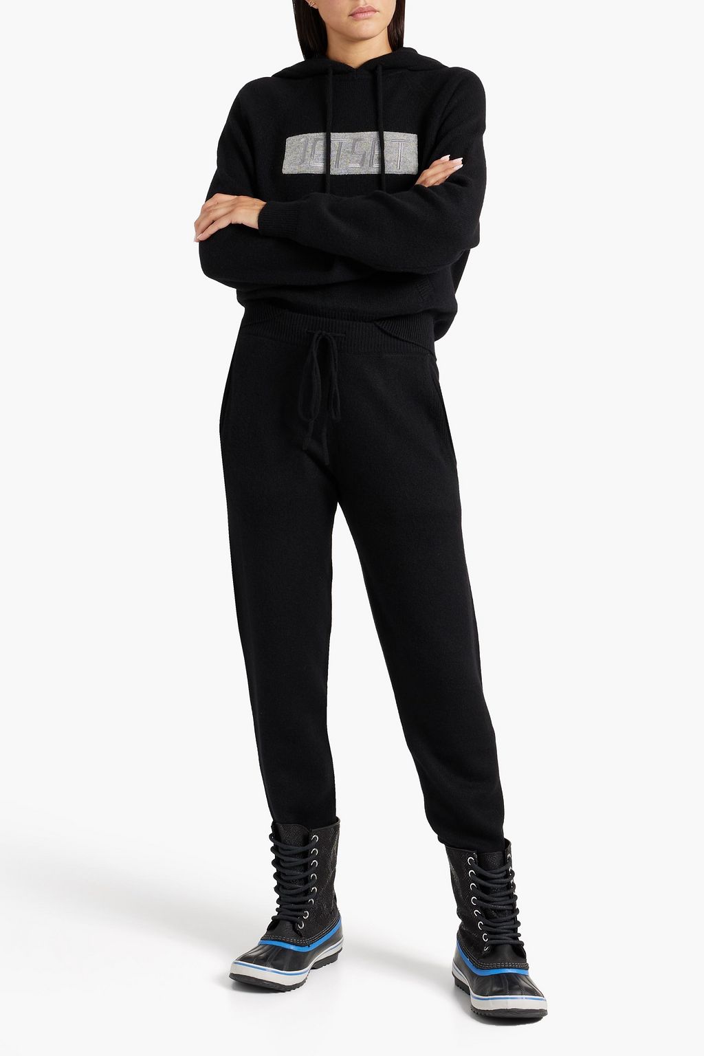 JETSET Embroidered cashmere hoodie