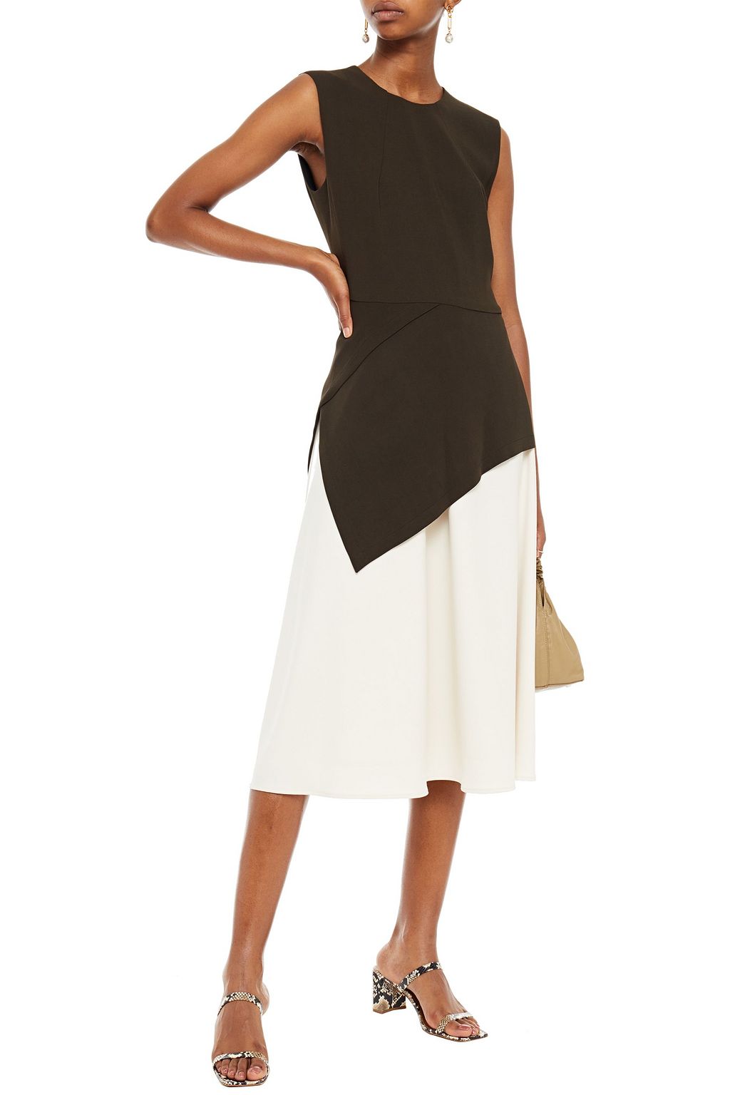 VICTORIA BECKHAM Asymmetric draped stretch-crepe top