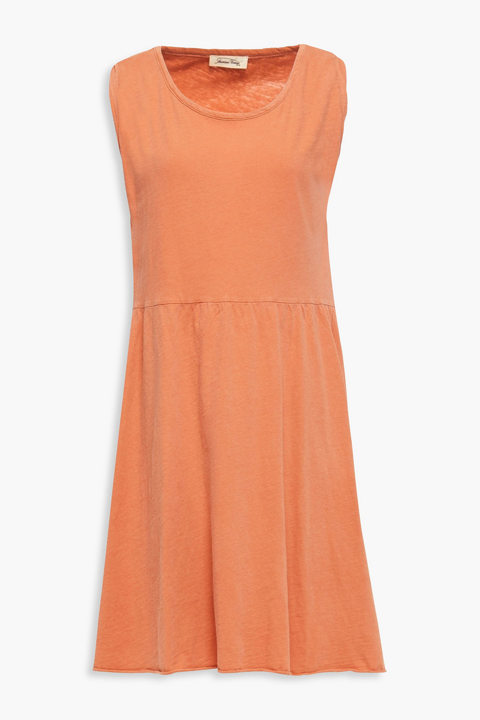 American Vintage Gathered Cotton-jersey Mini Dress In Orange