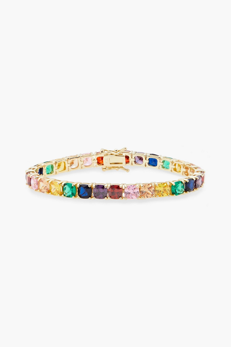 Cz By Kenneth Jay Lane Gold-tone Crystal Bracelet In Multi